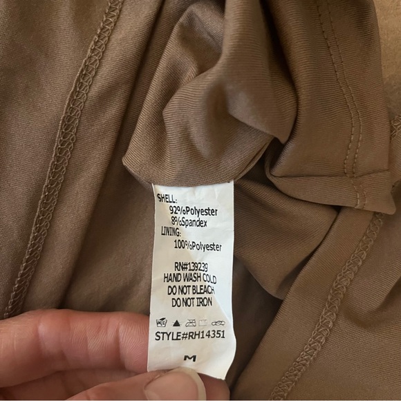 B.Original Faux Suede Bell Sleeve Top Boho Chic Camel Tan Size M - Picture 10 of 10